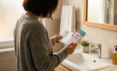 Evde gebelik testi kullanım talimatını inceleyen kişi